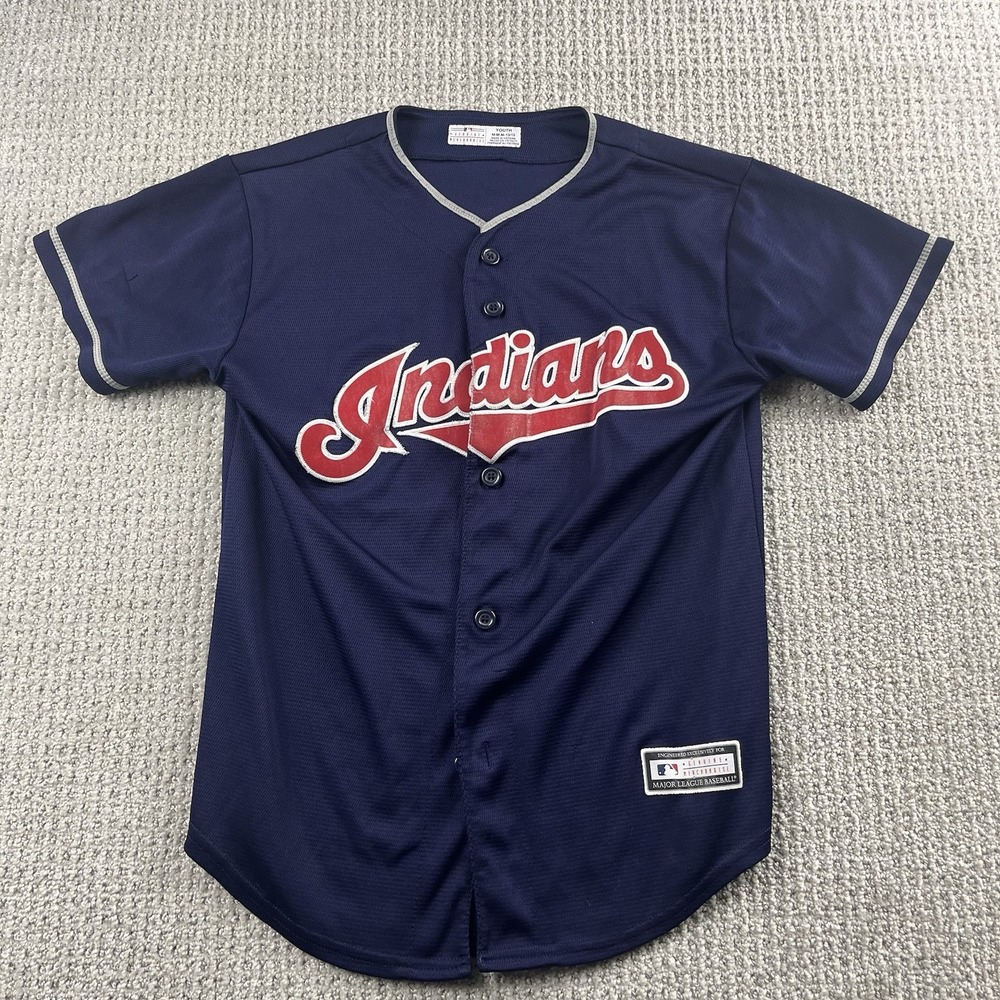 Cleveland Indians Francisco Lindor Jersey 12 MLB Baseball Youth Boys Medium Blue